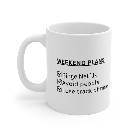 Weekend Plans Coffee Mug | Funny Minimalist Mug