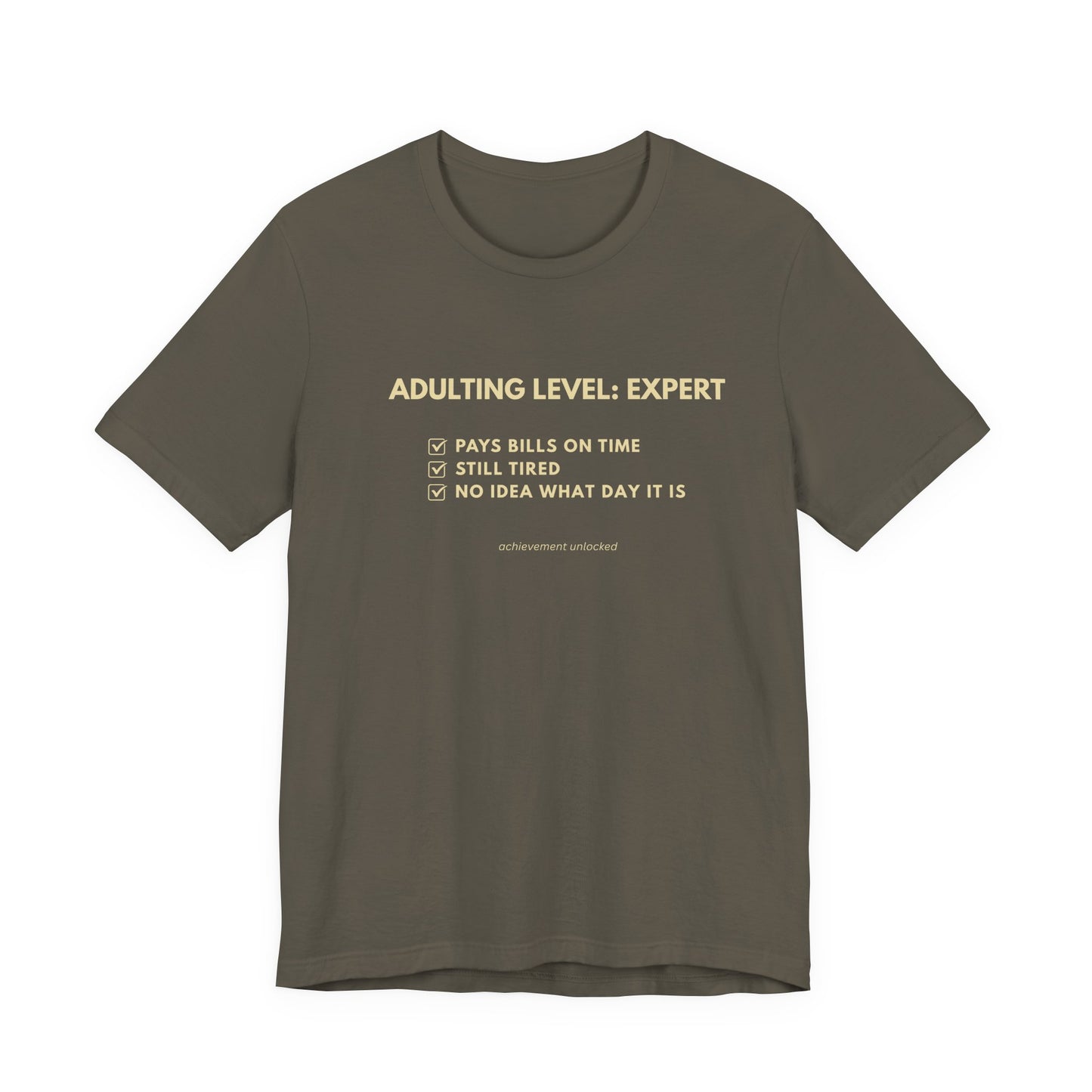 Adulting Level: Expert Tee - (unisex t-shirt)